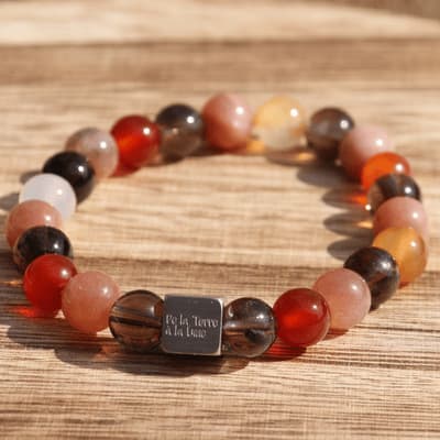 đ Ălan de Vie â Cornaline, Quartz FumĂ©, Pierre de Soleil