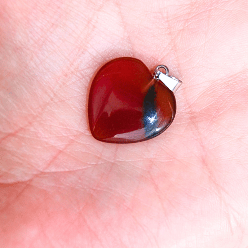 🧡 Cornaline — Pendentif Cœur 20 mm : Vitalité, Confiance & Créativité - Bijoux en pierre De la terre à la lune