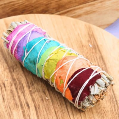 🌈 Sauge Blanche de Californie 7 Chakras - Purifie, aligne et élève tes énergies - Bijoux en pierre De la terre à la lune