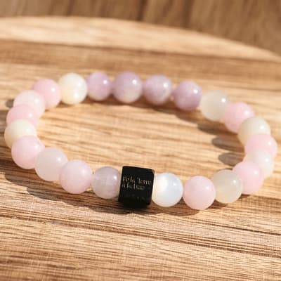 💖 Trésor du Cœur – Kunzite, Pierre de Lune, Quartz Rose - Bijoux en pierre De la terre à la lune
