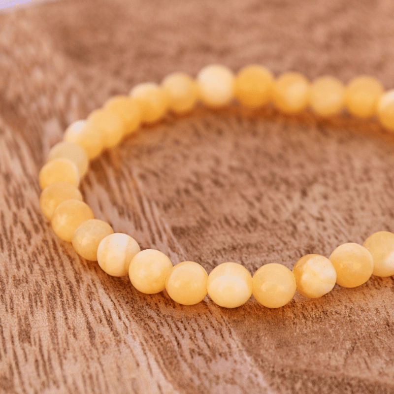 💛 Vitalité Rayonnante – Calcite Jaune - Bijoux en pierre De la terre à la lune