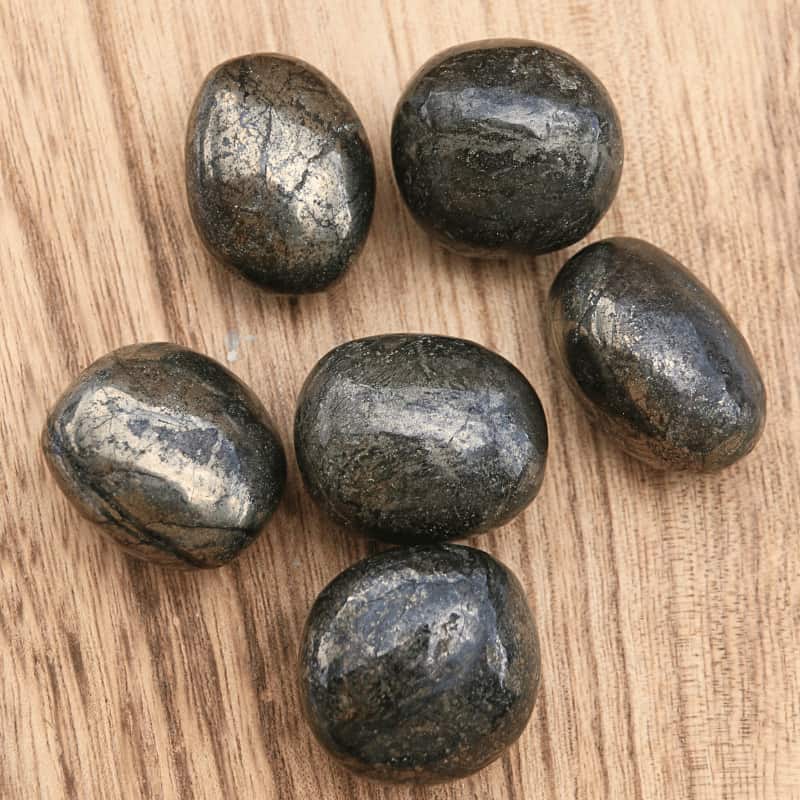 💛 Pierres roulées Pyrite – Confiance en soi &amp; abondance matérielle