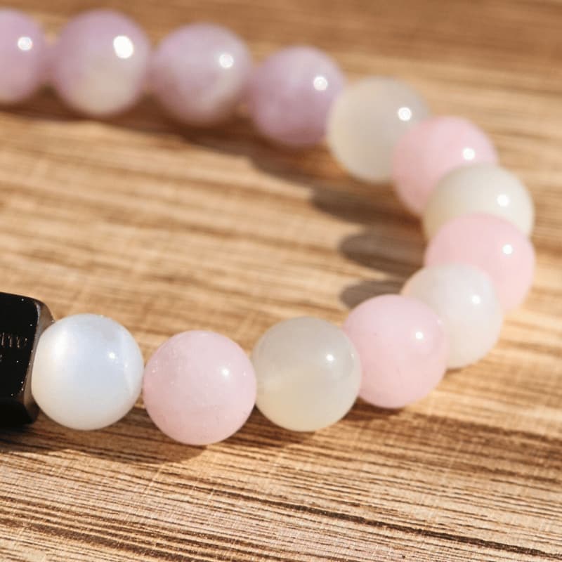 💖 Trésor du Cœur – Kunzite, Pierre de Lune, Quartz Rose