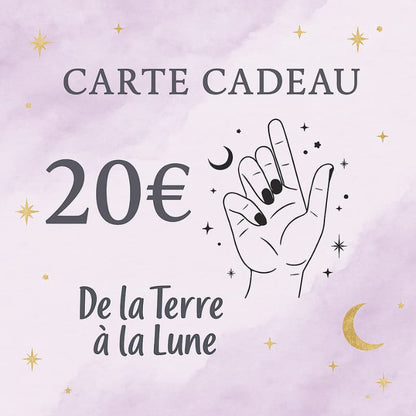 Carte cadeau De la Terre à la Lune - Bijoux en pierre De la terre à la lune