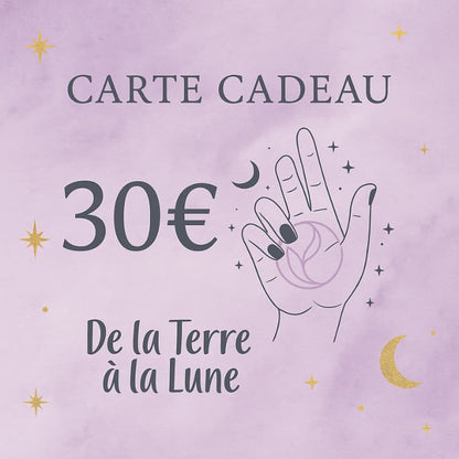 Carte cadeau De la Terre à la Lune - Bijoux en pierre De la terre à la lune