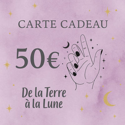 Carte cadeau De la Terre à la Lune - Bijoux en pierre De la terre à la lune