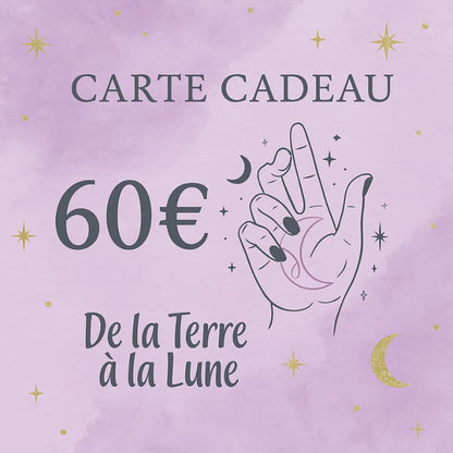 Carte cadeau De la Terre à la Lune - Bijoux en pierre De la terre à la lune