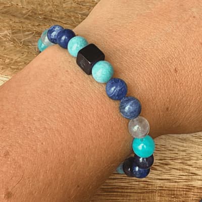 💫 Connexion Sacrée – Sodalite, Fluorite, Amazonite - Bijoux en pierre De la terre à la lune