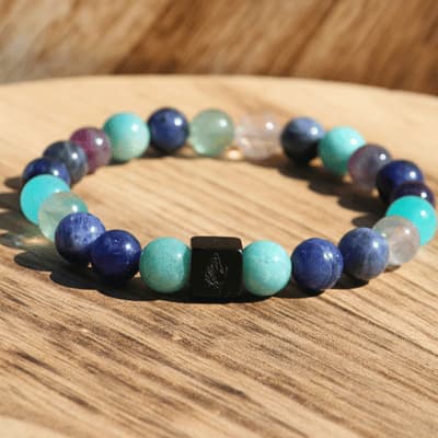 💫 Connexion Sacrée – Sodalite, Fluorite, Amazonite - Bijoux en pierre De la terre à la lune