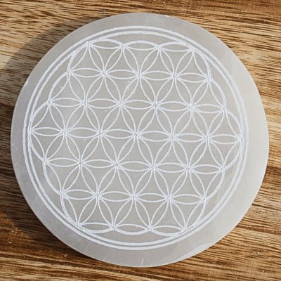 🌕 Fleur de Vie en Sélénite - Purifie et Recharge Bijou et Pierre - Bijoux en pierre De la terre à la lune