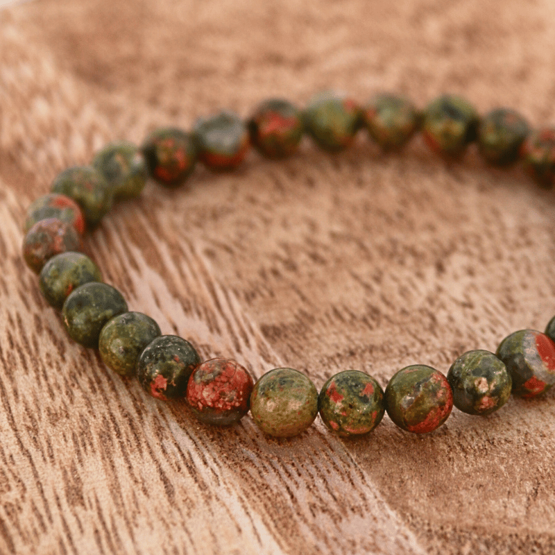 💚🧡 Harmonie du Cœur – Unakite 🌟 - Bijoux en pierre De la terre à la lune