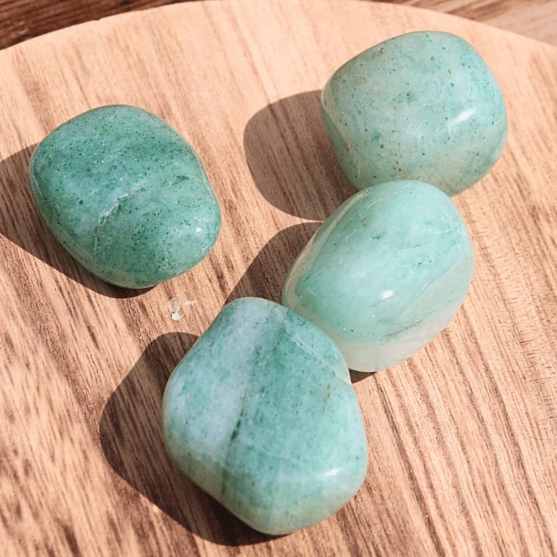 💚 Pierre roulée Aventurine Verte – Chance douce &amp; apaisement émotionnel - Bijoux en pierre De la terre à la lune