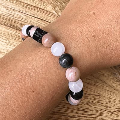 🌸 Renaissance Intérieure – Rhodochrosite, Obsidienne, Quartz Rose - Bijoux en pierre De la terre à la lune