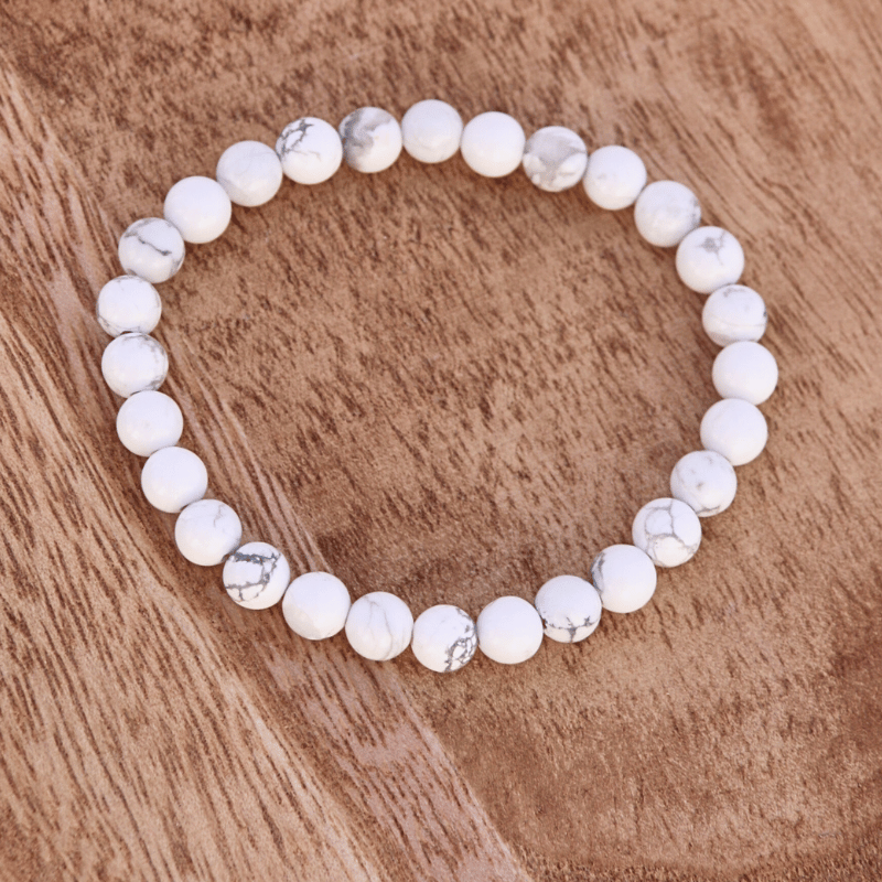 🤍 Sérénité Blanche – Howlite 🌟 - Bijoux en pierre De la terre à la lune